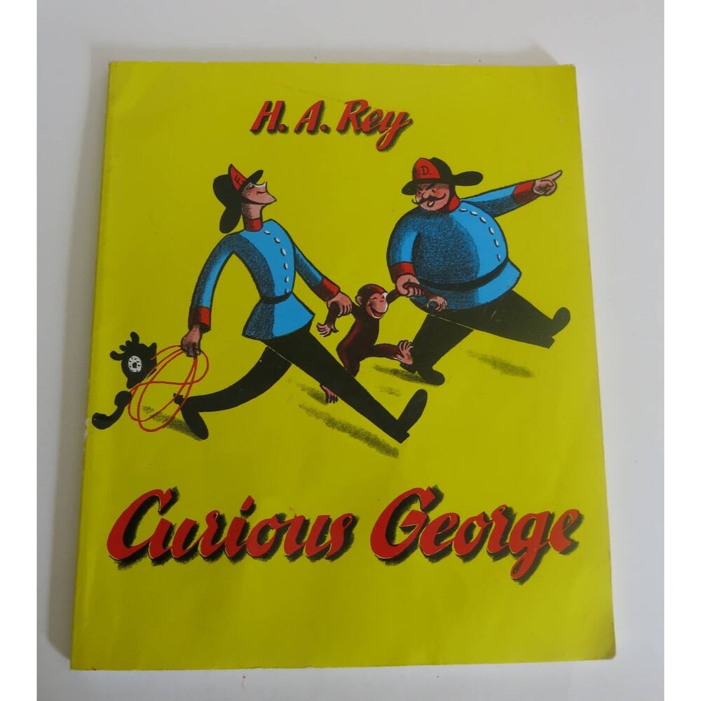 CURIOUS GEORGE H.A.Rey 1993 Paperback Large Houghton Mifflin Monkey Kids Book